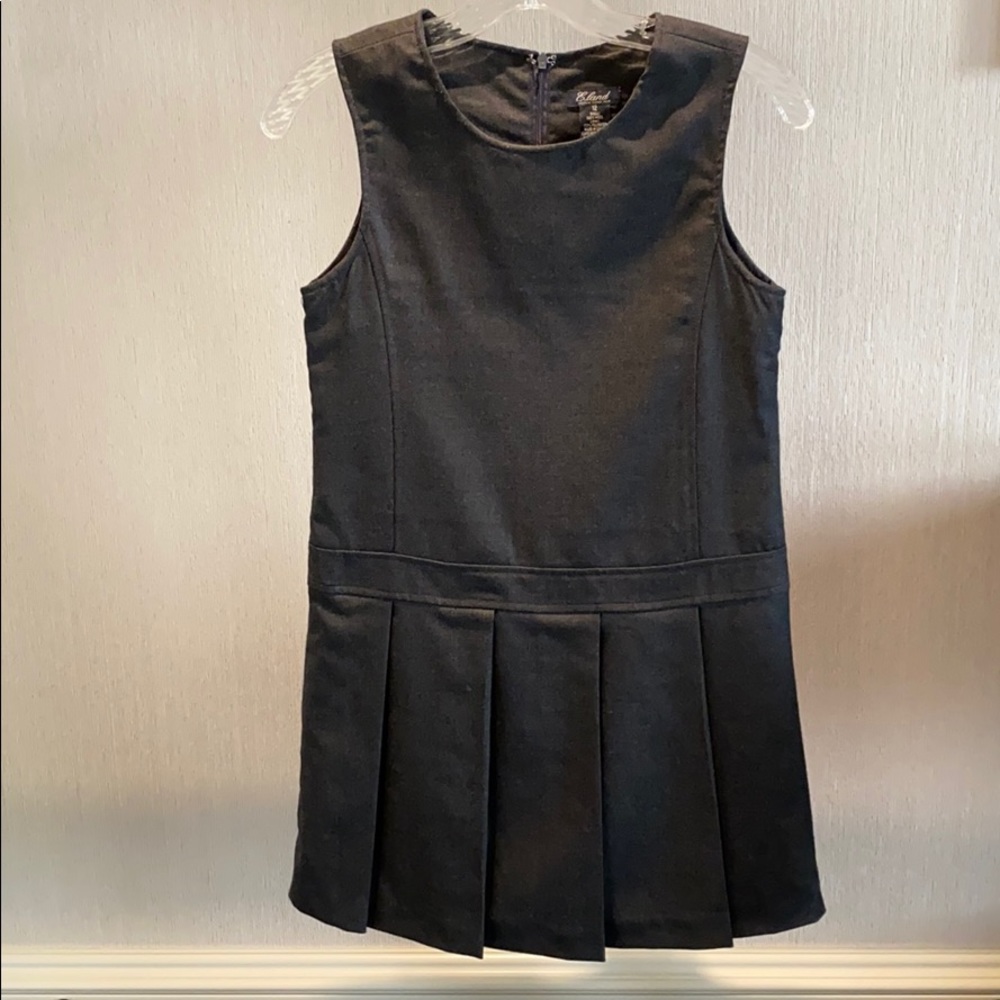 ELAND gray 100% wool dress w/pleated bottom (12)